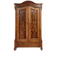 Antieke Noten Houten Art Deco Toogkast/linnenkast Julia