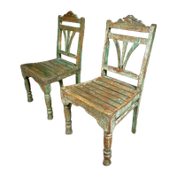 Set Antieke Stoelen – Koloniale Periode India – 2 Stuks