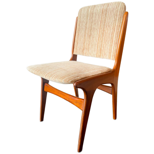 Vintage Stoel - Mahjongg Nederland - Johannes Andersen - Hout, Stof - Jaren 60/70 - Scandinavische Stijl 1