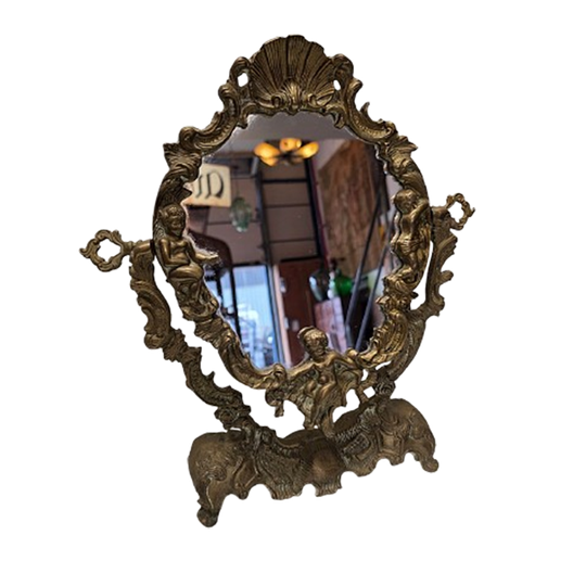 Oud Franse Bronzen Tafelspiegel 1