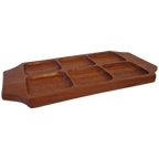 Vintage Teakhouten Snack Bar Dienblad Tapas Schaal thumbnail 1