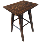 Vintage Krukje Houtsnijwerk Piëdestal Plantentafel thumbnail 1
