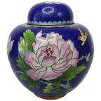 Vintage Blauwe Cloisonné Gemberpot thumbnail 1
