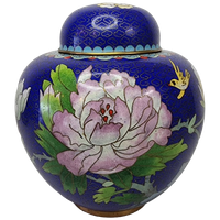 Vintage Blauwe Cloisonné Gemberpot