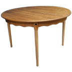 Vintage Eiken Ronde Tafel, Deens Design Van Henning Kjaernulf, thumbnail 1