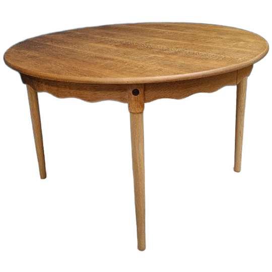 Vintage Eiken Ronde Tafel, Deens Design Van Henning Kjaernulf, 1