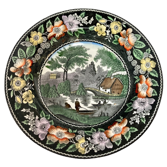 Prachtig Wandbord Van Soc. Cer. Maestricht, Decor Wilderose - Reliving 1