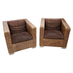 Rodolfo Dordoni / Suitcase Lounge Chairs By Minotti Italy / Leather Cushions / Marked thumbnail 1