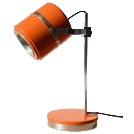 Vintage Design Tafellamp Oranje En Zilverkleurig 1