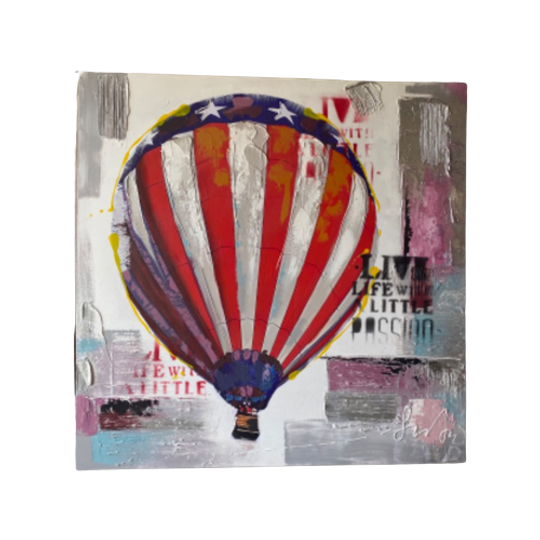 Cobra Art. Balloon. Gesigneerd. Canvas. Acryl Werk. 1x1m 1