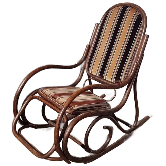 Verhuizingsopruiming! Vintage Manou Rotan Schommelstoel. 1