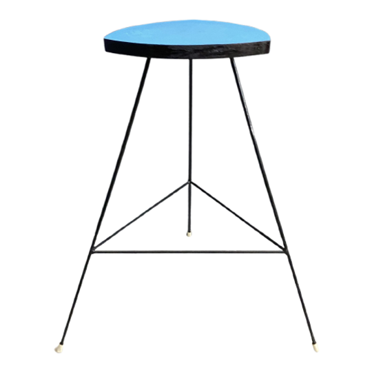Blue Formica High Plant Table 1960s 1