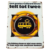 Nog Nooit Gezien, Emaille Waarschuwingsbord Tram/Sneltram🚊