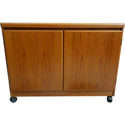 Danish Teak Scan-Fles Sideboard On Wheels 1970S