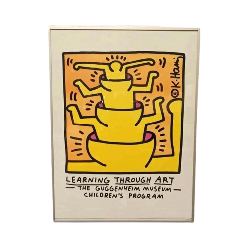 Vintage Litho Poster Van Keith Haring, Guggenheim