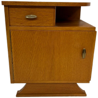 Vintage Nachtkastje Berken Fineer Jaren 60 Compact Kastje