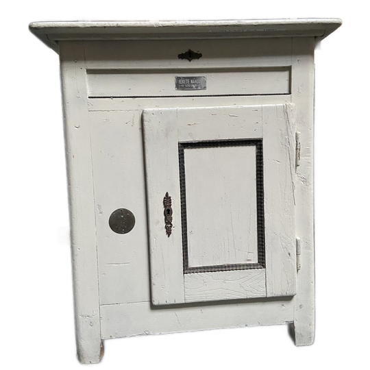 Antieke Koelkast Brocante Kast Uit 1900 Wit Keukenkast Ijssalon, Horeca Meubel. 1