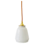 Vintage Hanglampje Melkglas Hoogglans Goud thumbnail 1