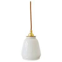 Vintage Hanglampje Melkglas Hoogglans Goud