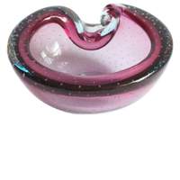 Purple Murano Bubble Glass Trinket Bowl, 1960S