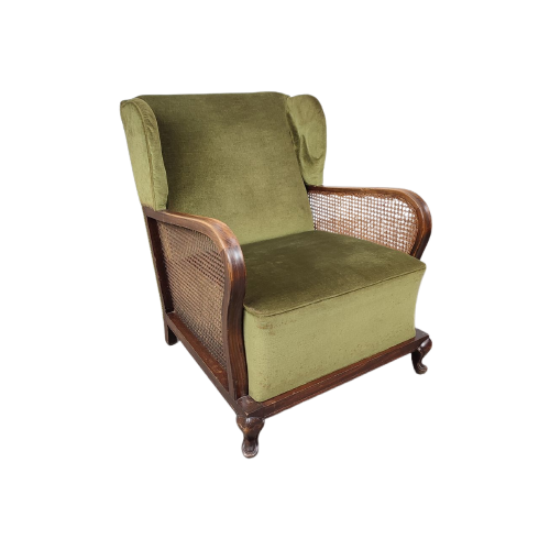 Mid-Century Fluwelen Fauteuil