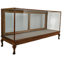 Antieke Grote Glazen Vitrinekast / Toonbank