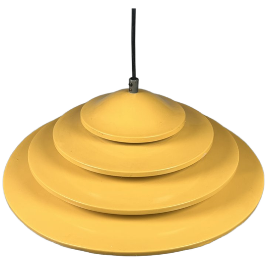Vintage Gele Hanglamp / Schalenlamp. 1970's 1