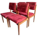 Set/4 Vintage Topform Teak Eettafel Stoelen thumbnail 1