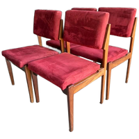 Set/4 Vintage Topform Teak Eettafel Stoelen