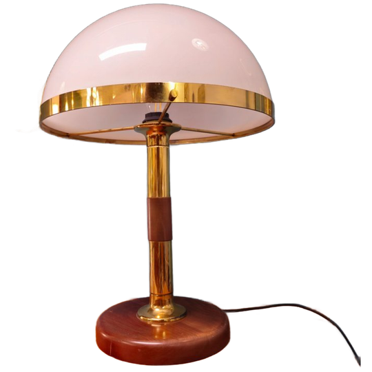 Vintage Temde Leuchten Tafellamp Bureaulamp Teak Messing 1