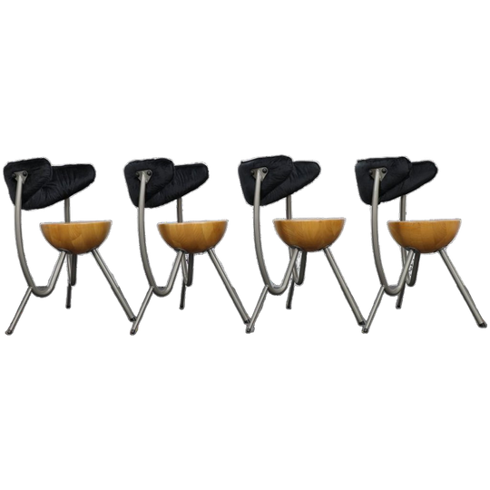 4x Postmodern Dining Chair By Rob Eckhardt, 1980s 1