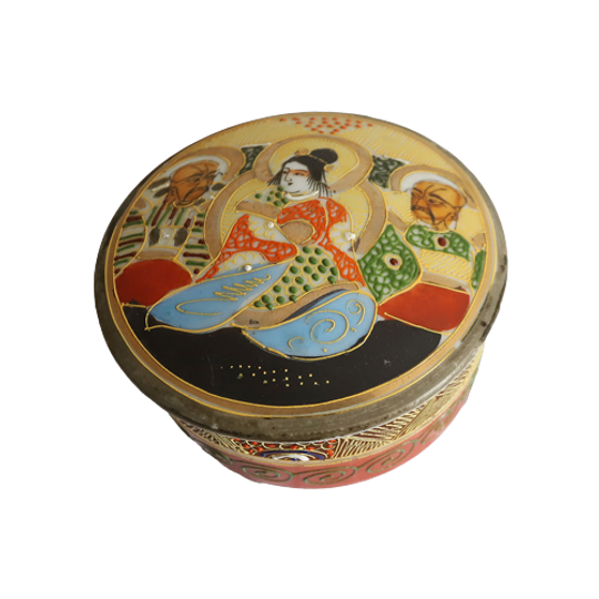 Vintage Japanse Satsuma Porselein Doosje, Japan 1930 1