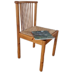 Grenen Scandinavische Stoel Met Biezen Zitting. thumbnail 1