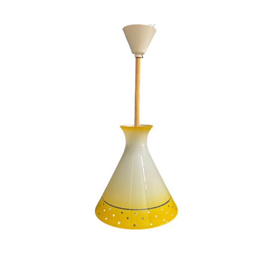 Yellow Glass Pendant Lamp 1950s 1