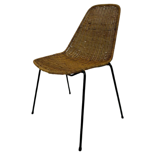 Vintage Rotan Stoel Bureaustoel Gian Franco Legler 1950’S