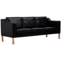 Leather Sofa Produced By Hurup Møbelfabrik, Denmark 1970s.