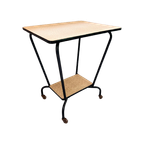 Mid Century Trolley, Vintage Bijzettafel Op Wielen, Side Table thumbnail 1