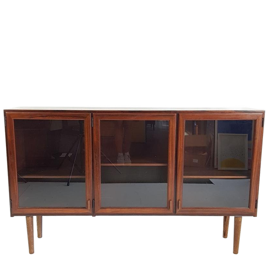 Vintage Palissander Deens Dressoir Met Glas | Vitrine Kast 1