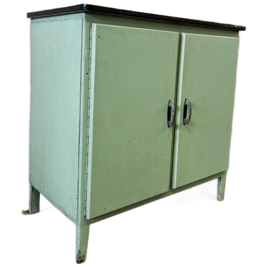 Vintage Muntgroen Formica Kastje / Commode 1