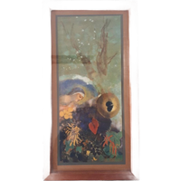 * Vintage Schilderij Met Prent Plaat In Lijst