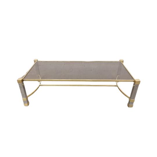 Vintage Chroom & Messing Salontafel 1