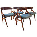 4 Deense Teak Eetkamerstoelen Van Dyrlund thumbnail 1