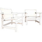 Set 2 Deense Safari Chairs Vintage Design Fauteuil Tuinstoel thumbnail 1
