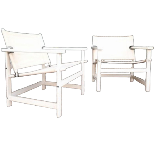 Set 2 Deense Safari Chairs Vintage Design Fauteuil Tuinstoel 1