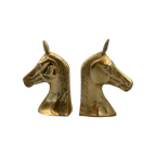Vintage Boekensteunen Messing Paard thumbnail 1