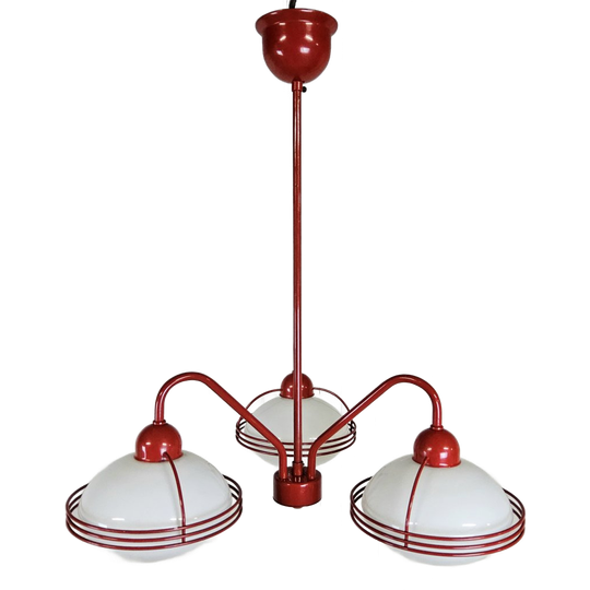 Vintage Rode Space Age Hanglamp / Kroonluchter (stilnovo) Sputnik (itiliaanse Design) 1