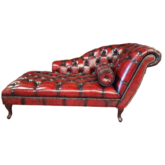 Chesterfield Daybed - Antiek Rood. Speciale Nagels 1
