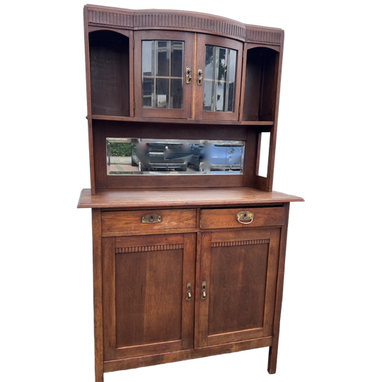 Leuke Eiken Buffetkast 2 Delig, 100 Cm Breed, Totaal 186 Cm Hoog 1
