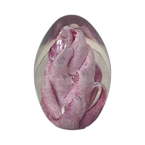 Handmade - Pfeiffer Kristal - Presse Papier / Paperweight - Pink Floral Decor