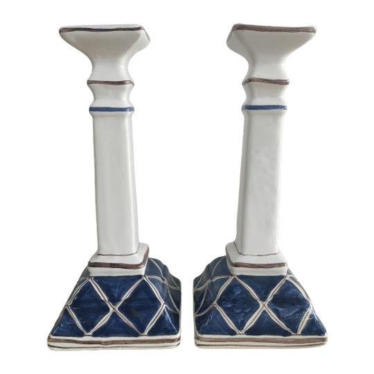 Kaarsenstandaard Kandelaar Blauw Wit Handmade Portugal 1
